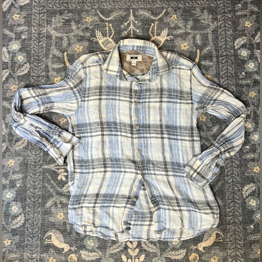 Joseph Abboud Linen Casual Button-Down Top